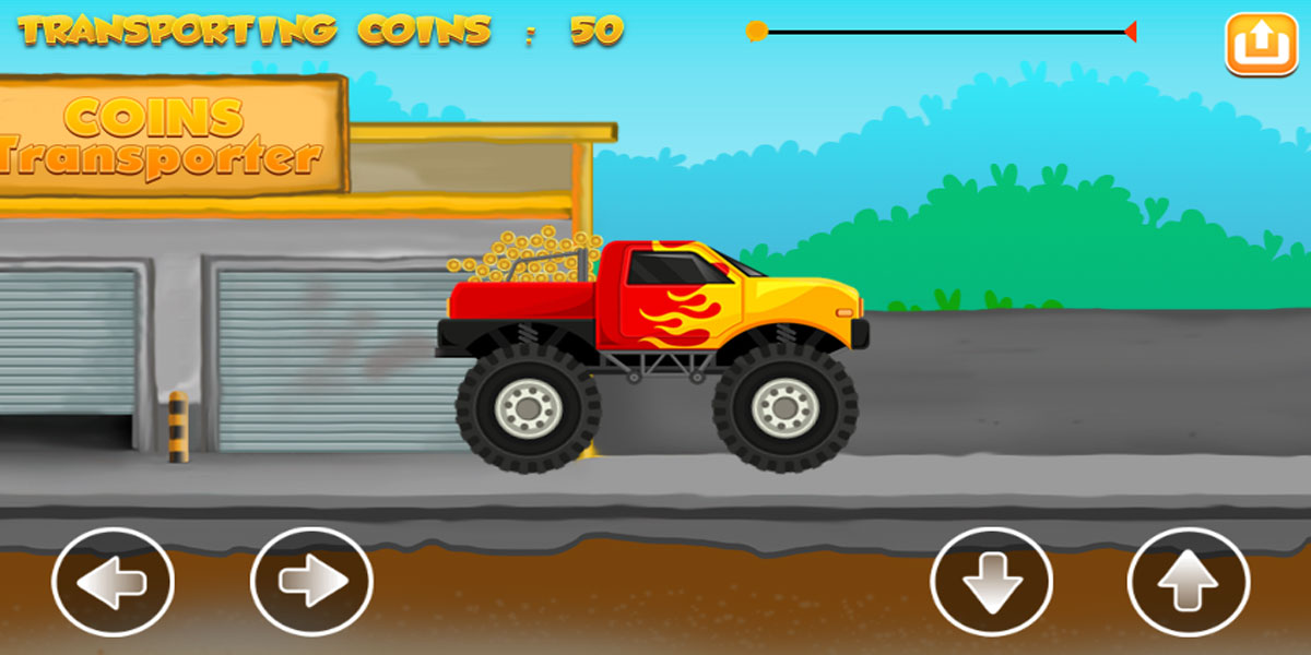 Coins Transporter Monster Truck : Y8 เกมขับรถมอนสเตอร์