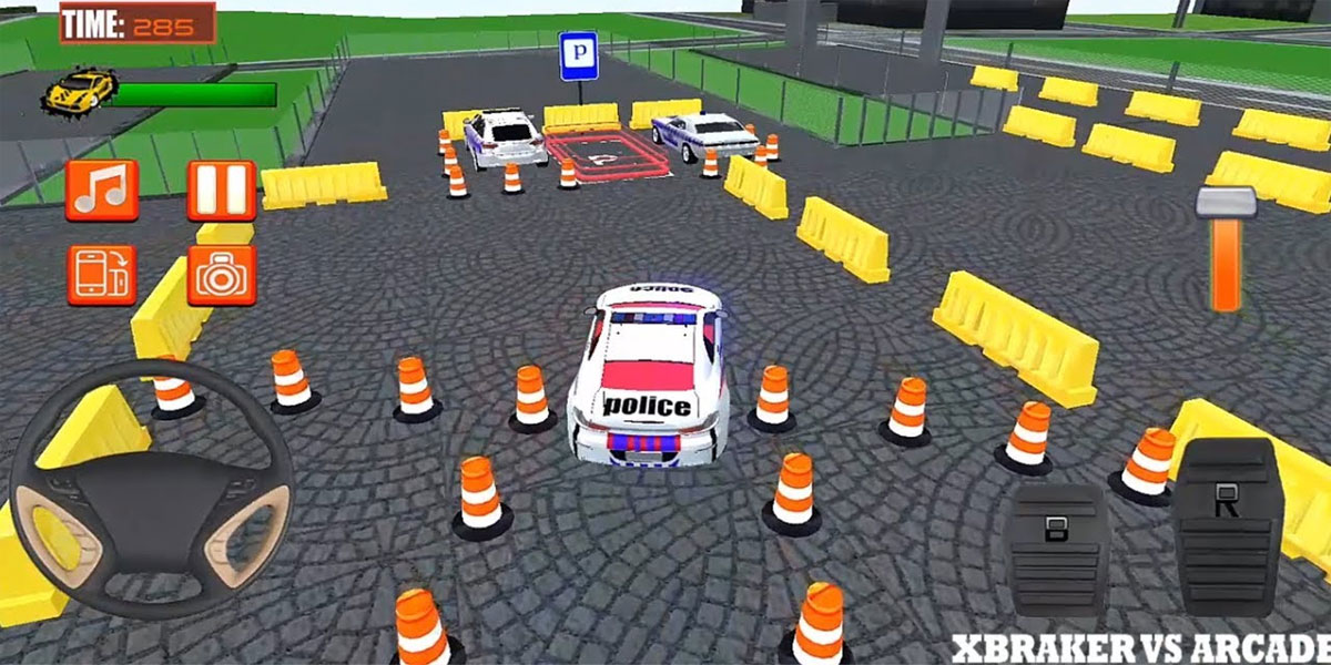 Park the Police Car : Y8 เกมทดสอบทักษะการขับรถ