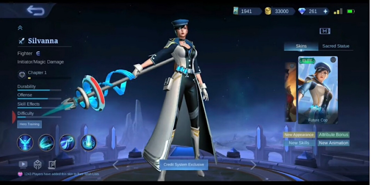 วิธีรับสกินใน Mobile Legends : Silvanna Future Cop