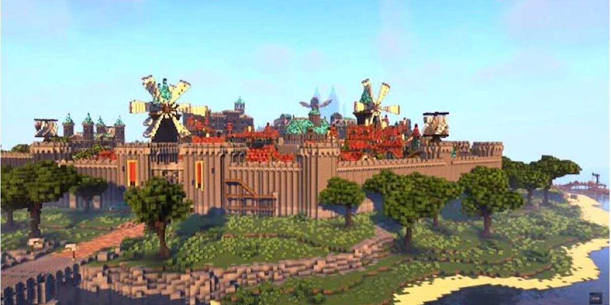 ผู้เล่น Minecraft สร้างเมือง Genshin Impact