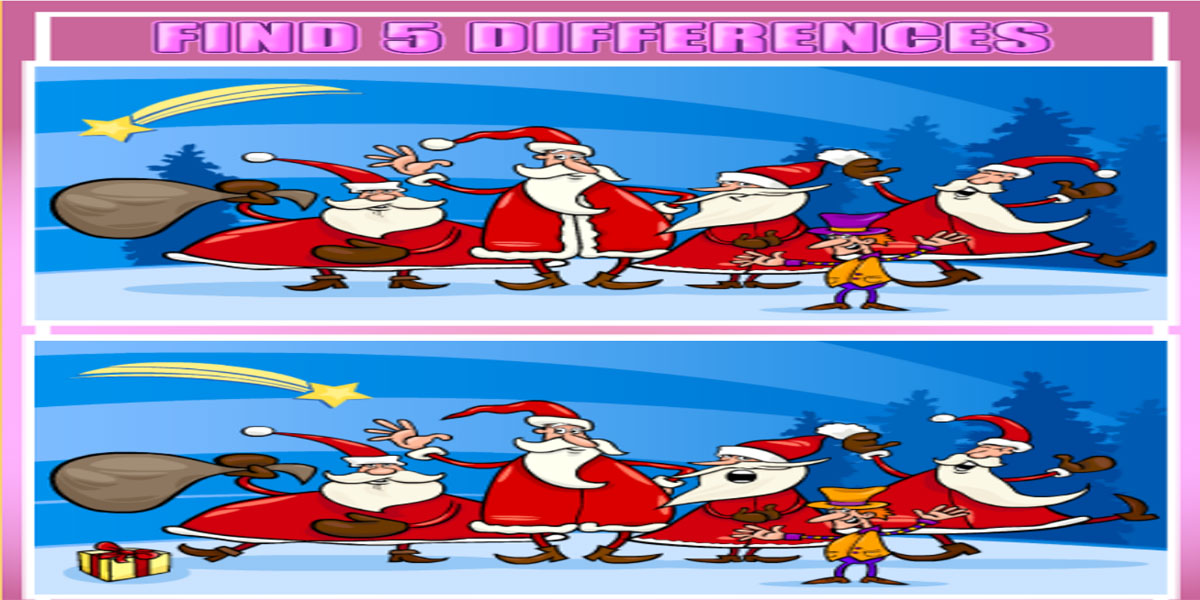 Christmas Photo Differences 2 : Y8 ค้นหาความแตกต่างทั้ง 5 จุดที่ซ่อนอยู่ในสองรูปภาพที่มีความแตกต่างกันเพียงเล็กน้อย