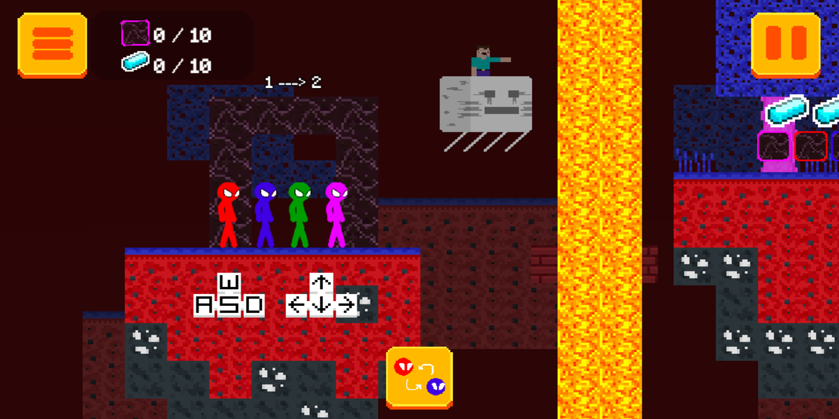 Stickman Brothers: Nether Parkour : Y8