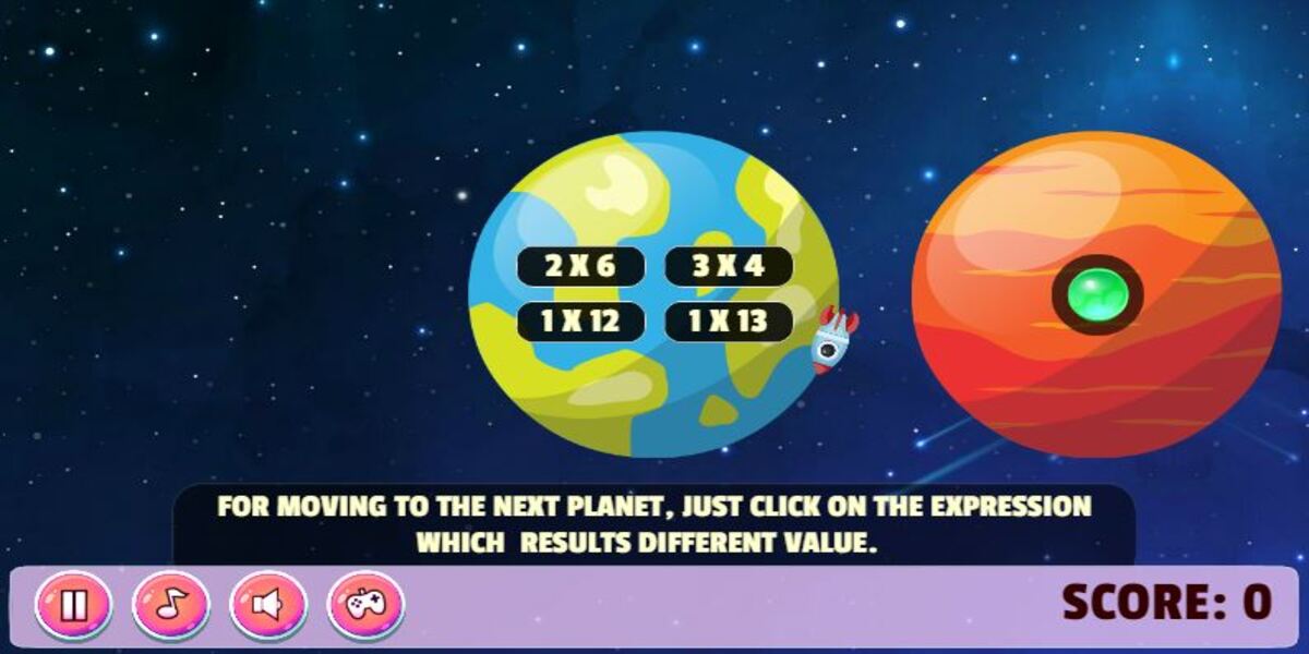 Planet Explorer Multiplication: Y8
