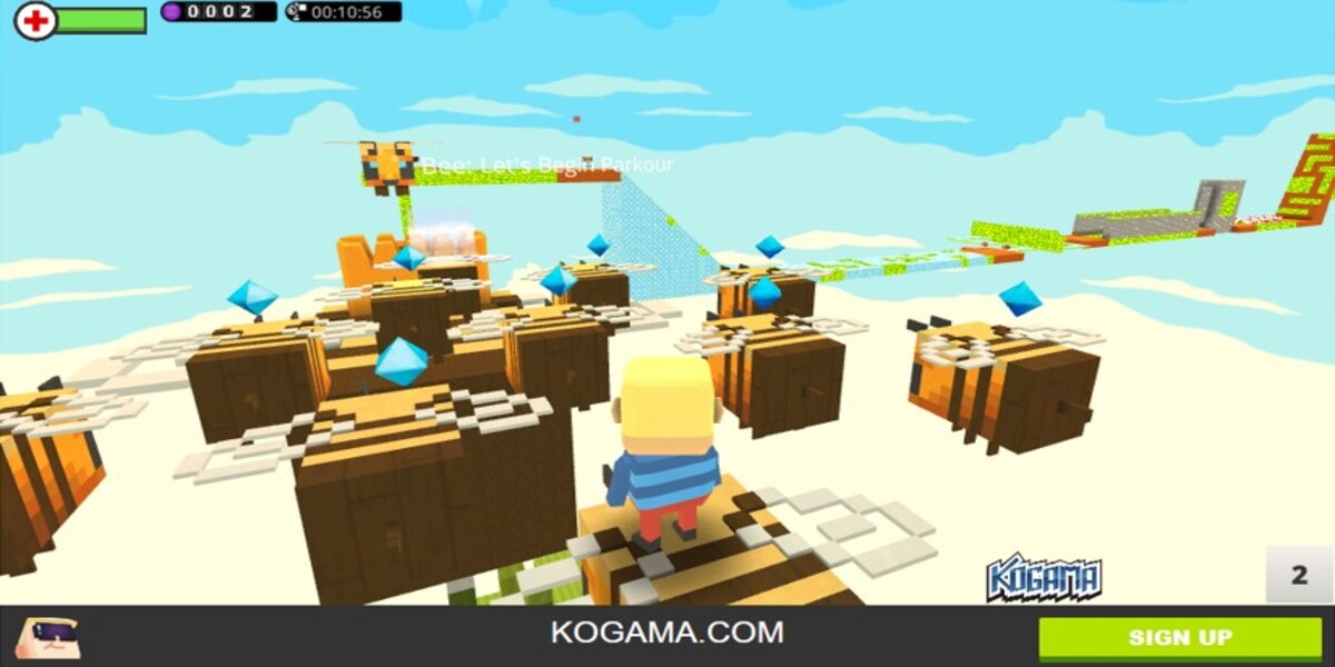 Kogama: Minecraft Bee Parkour 2021: Y8